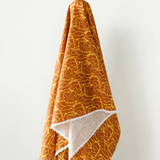 All Summer Long Cotton Linen Gold & Brown Flower Print 135 gsm $32.00 pm