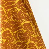 All Summer Long Cotton Linen Gold & Brown Flower Print 135 gsm $32.00 pm