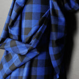 Merchant & Mills - 100% Wool Vibrant Cobalt and Black Check $68 pm