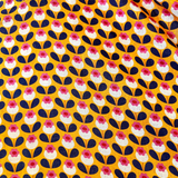 Happy Stems Orange & Pink 100% Linen, 140 cm w, 190 gsm $40