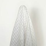White Cotton Linen Seersucker Check 130 gsm $37pm Oeko-Tex Certified
