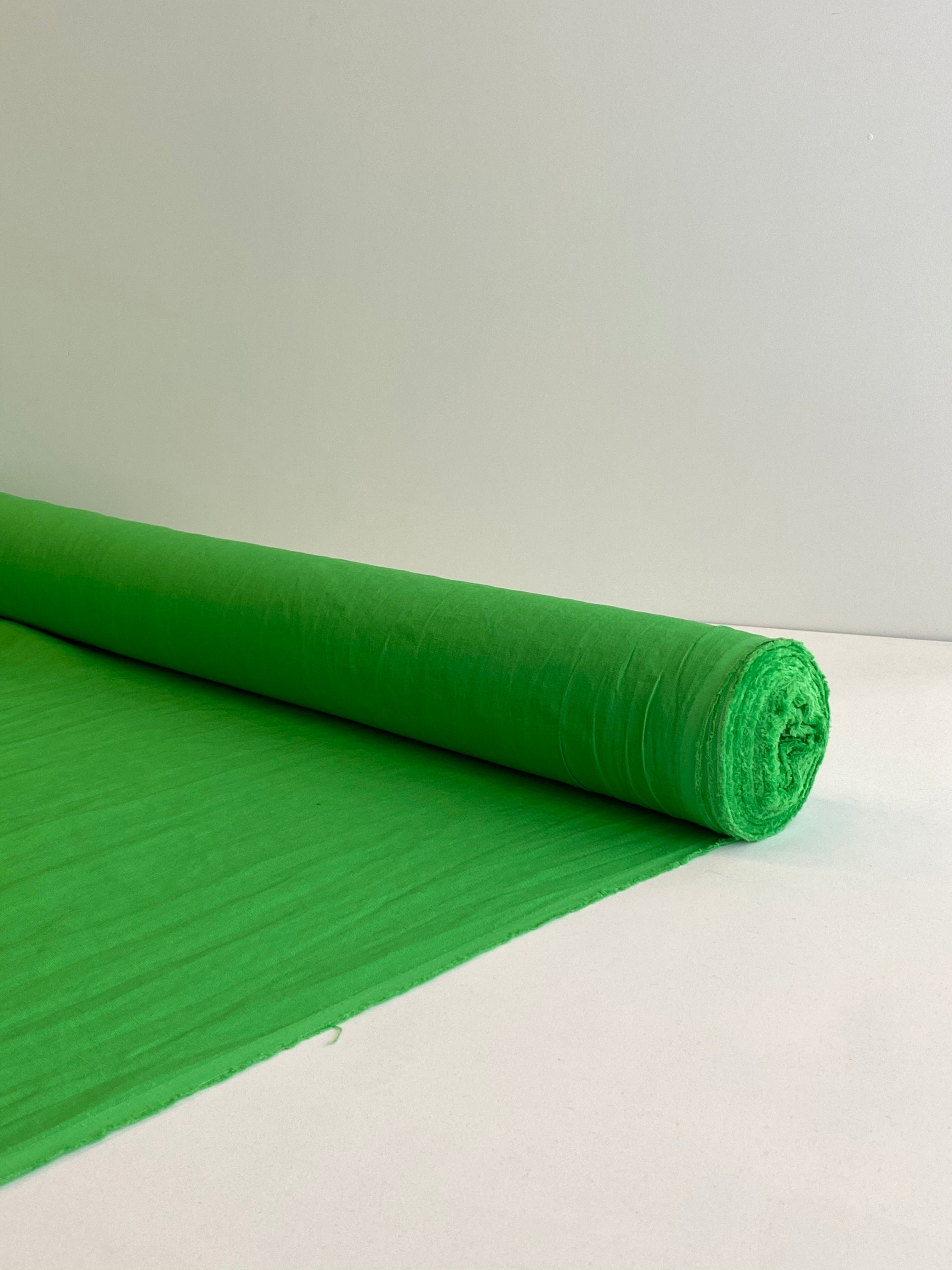 Parakeet Green Prewashed 100% Linen fabric