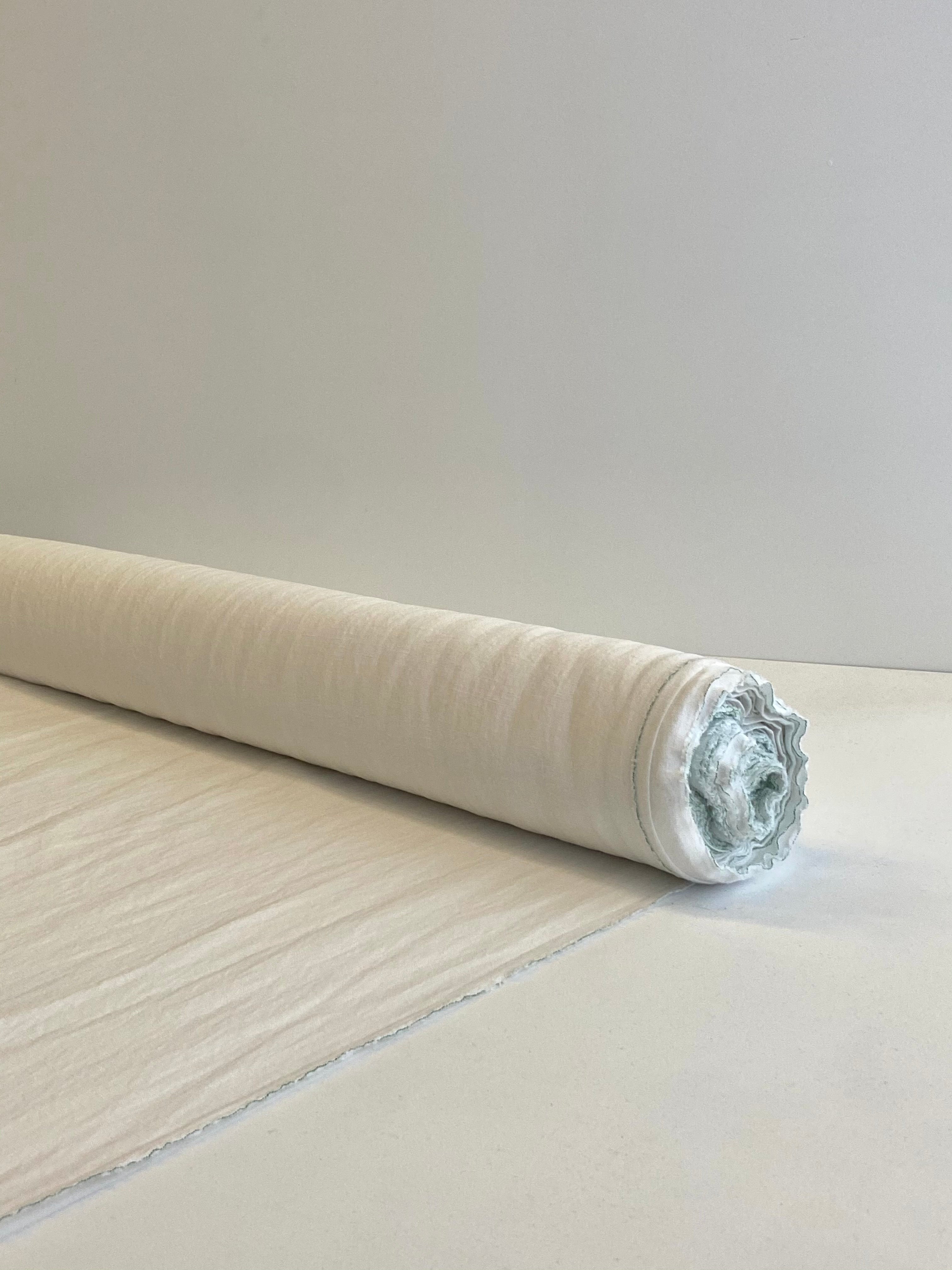 Ivory Vintage Finish, Piece Washed 100% Linen fabric