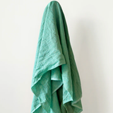 Summer Love: 100% Linen Crisp Apple Green Check 130 gsm $40 pm