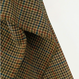 100% Wool English Tweed Moss Green and Sand Herringbone with Red and Orange Check $85.00 pm