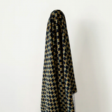 Deadstock Sale: 100% Viscose Green Grid Print 150 cm 200 gsm w $12 pm