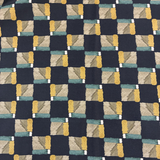 Deadstock Sale: 100% Viscose Green Grid Print 150 cm 200 gsm w $12 pm