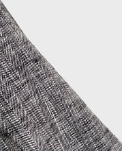 Load image into Gallery viewer, Black Herringbone Look 55% Linen 45% Cotton 220 gsm $42 pm
