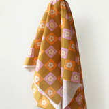 All Summer Long 100% Cotton Pink, Orange & Brown Flower Check Print 148 cm wide $29 pm