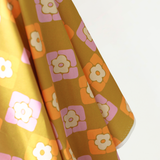 All Summer Long 100% Cotton Pink, Orange & Brown Flower Check Print 148 cm wide $29 pm