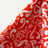 100% Linen Orange Red & White Print 140 cm w $40 pm