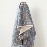 Japanese Cotton Linen Soft Floral Powder Blue Print 196gsm $28 pm