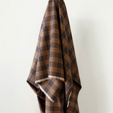 ID:552B Oh Sew Peru: Rich Chocolate Herringbone Plaid 80% Alpaca 20% Wool 340 - 360 gsm 150 cm w $45 pm