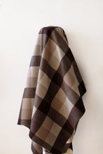 Load image into Gallery viewer, Doubled Sided Brown Check 100% Wool Blend 150 cm w $55 pm
