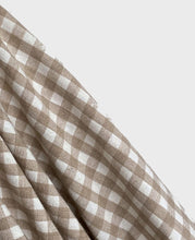 Load image into Gallery viewer, Natural &amp; White Linen Cotton Gingham 115 gsm $29 pm
