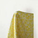 Summer Love: 100% Linen, Lemon & White Singapore Orchid Print 140 cm w, 145 gsm $40