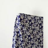 Summer Love: 100% Linen, Navy & White Singapore Orchid Print 140 cm w, 145 gsm $40