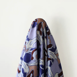 Summer Love: 100% Linen, Lilac & Brown Abstract Flower Print 140 cm w, 145 gsm $40