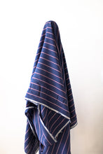 Load image into Gallery viewer, Deadstock: Blue Striped 100% Italian Linen 190 gsm $34  pm
