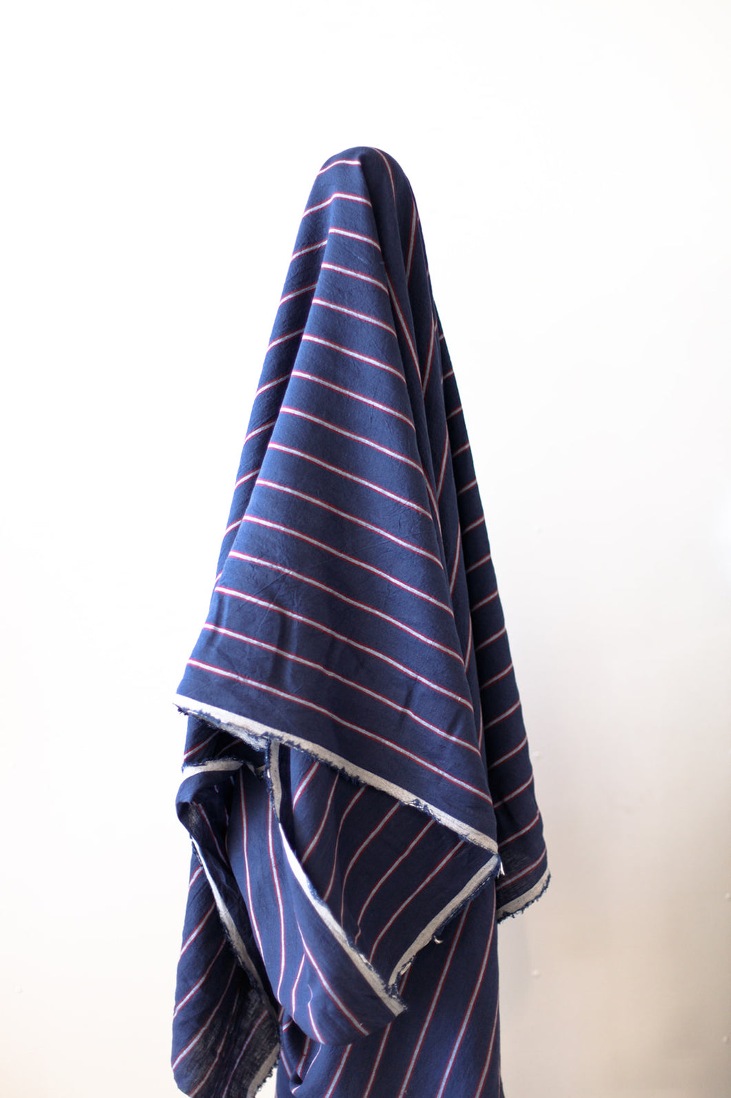 Deadstock: Blue Striped 100% Italian Linen 190 gsm $34  pm