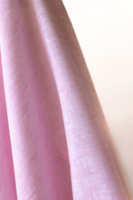 Load image into Gallery viewer, Deadstock: Pink &amp; White Fine Pin Striped 100%  Linen 140 gsm $25 pm
