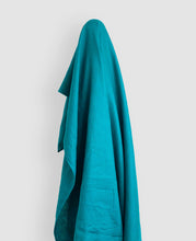 Load image into Gallery viewer, Fox: Oeko Tex Certified 100% Linen Deep Turquoise 190 - 200 gsm $36 pm
