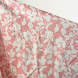 Pink & White Singapore Orchid Print 100% Linen, 140 cm w, 145 gsm $40