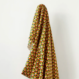 Happy Stems Teal & Yellow 100% Linen 140 cm w, 190 gsm $40 pm