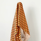 Happy Stems Orange & Pink 100% Linen, 140 cm w, 190 gsm $40