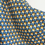 Happy Stems Blue & Orange 100% Linen 140 cm w 190 gsm $40 pm