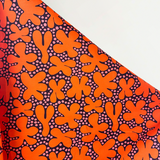 Navy & Orange Bouba Print 100% Cotton 145 cm 115 gsm $29 pm - on back order - orders available