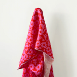 Red & Pink Flower Print  100% Linen, 140 cm w, 190 gsm $40 - on order, backorders available