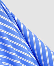 Load image into Gallery viewer, Frankie Blue &amp; White Stripe 100% Cotton 98 gsm $28pm
