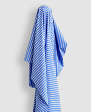 Load image into Gallery viewer, Frankie Blue &amp; White Stripe 100% Cotton 98 gsm $28pm
