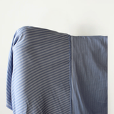 Summer Love: Steel Blue Double Gauze Double Sided Cotton Stripe 140 cm w, 132 gsm $20 pm