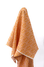 Load image into Gallery viewer, Autumn Vibes 100% Linen Orange &amp; Pink Sprigs 140 cm wide $38 pm
