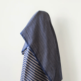 Summer Love: Midnight Blue Gauze Double Sided Cotton Stripe 140 cm w, 132 gsm $20 pm