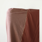 Summer Love: Cinnamon Double Gauze Organic Cotton Stripe 140 cm w, 132 gsm $20 pm