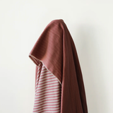 Summer Love: Cinnamon Double Gauze Organic Cotton Stripe 140 cm w, 132 gsm $20 pm