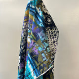 Deadstock: 100% cotton Multi screen teal lilac silver  $12pm