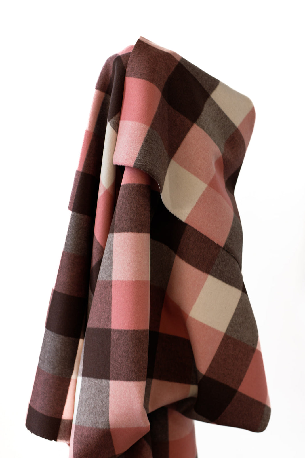 Doubled Sided Pink Check 100% Wool Blend 150 cm w $55 pm