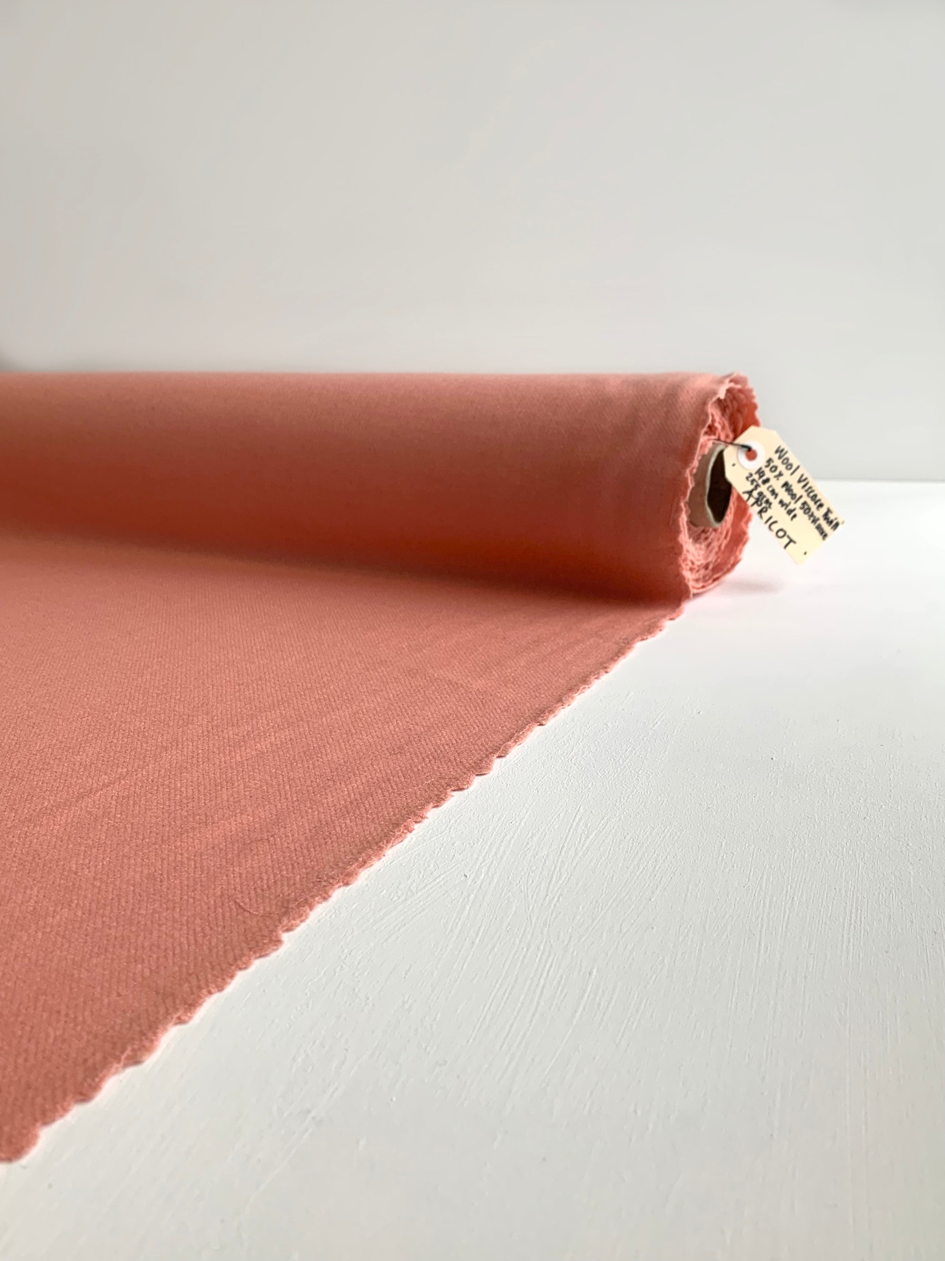 Apricot Wool Viscose Twill fabric