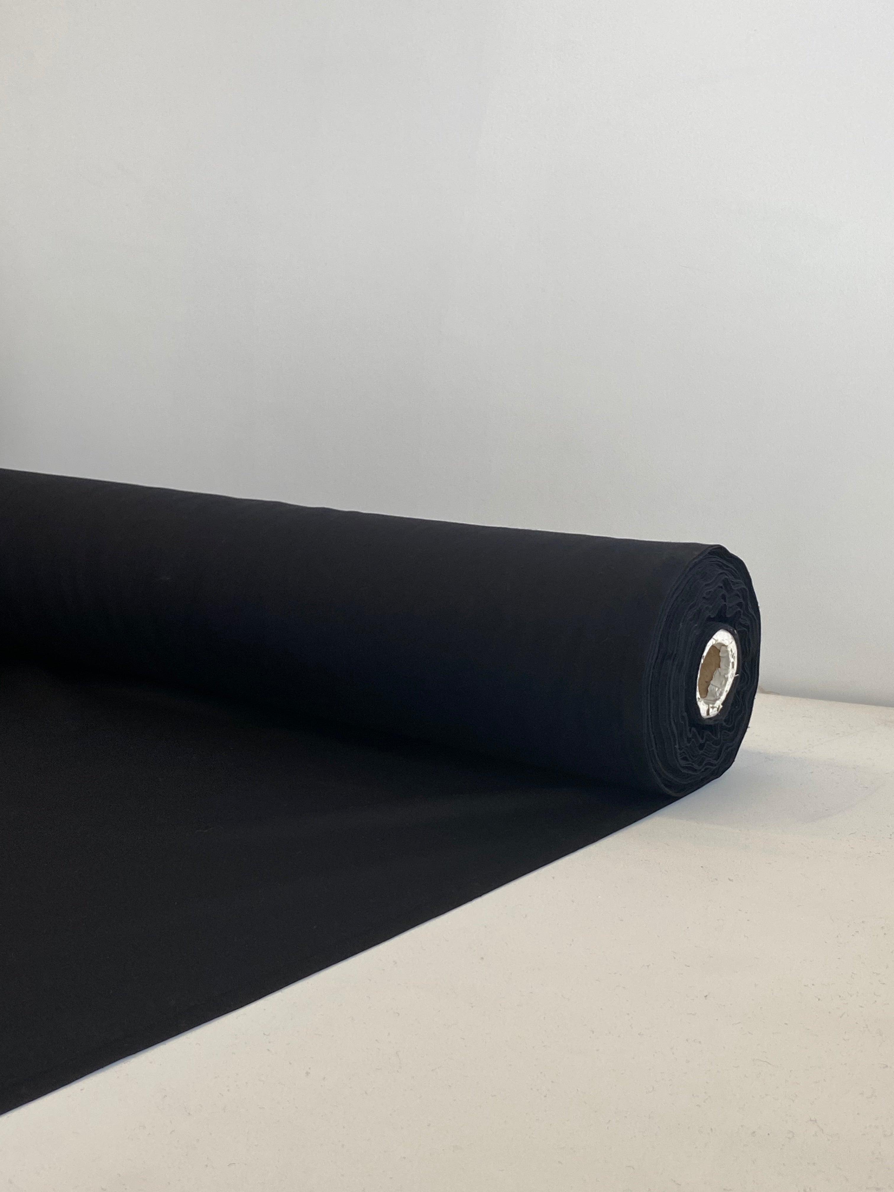 Black Suiting Wool, Cashmere, Spandex fabric