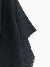 Load image into Gallery viewer, Black Cotton Linen Seersucker Check 130gsm $37pm Oeko-Tex Certified
