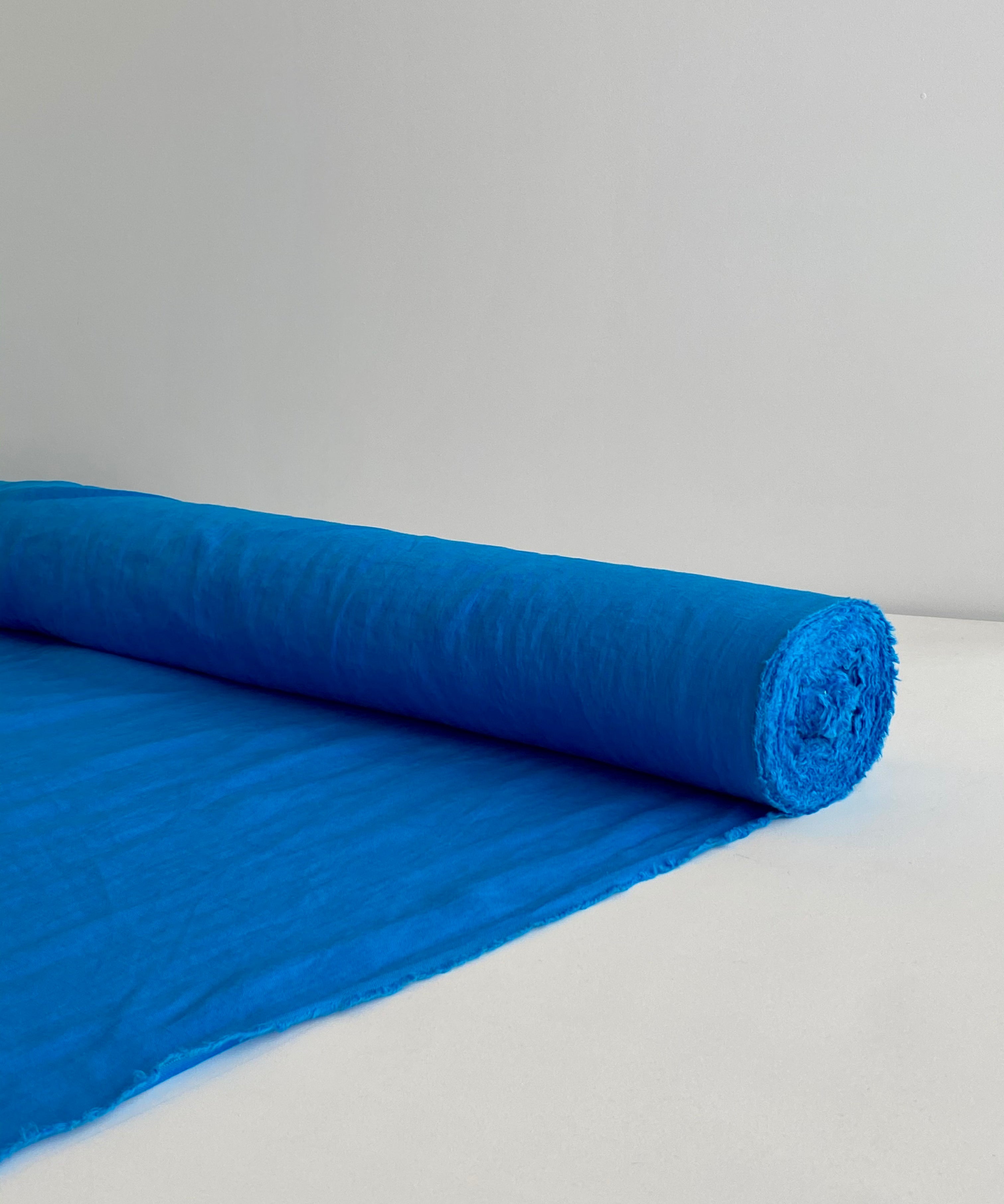 Electric Blue Prewashed 100% Linen fabric