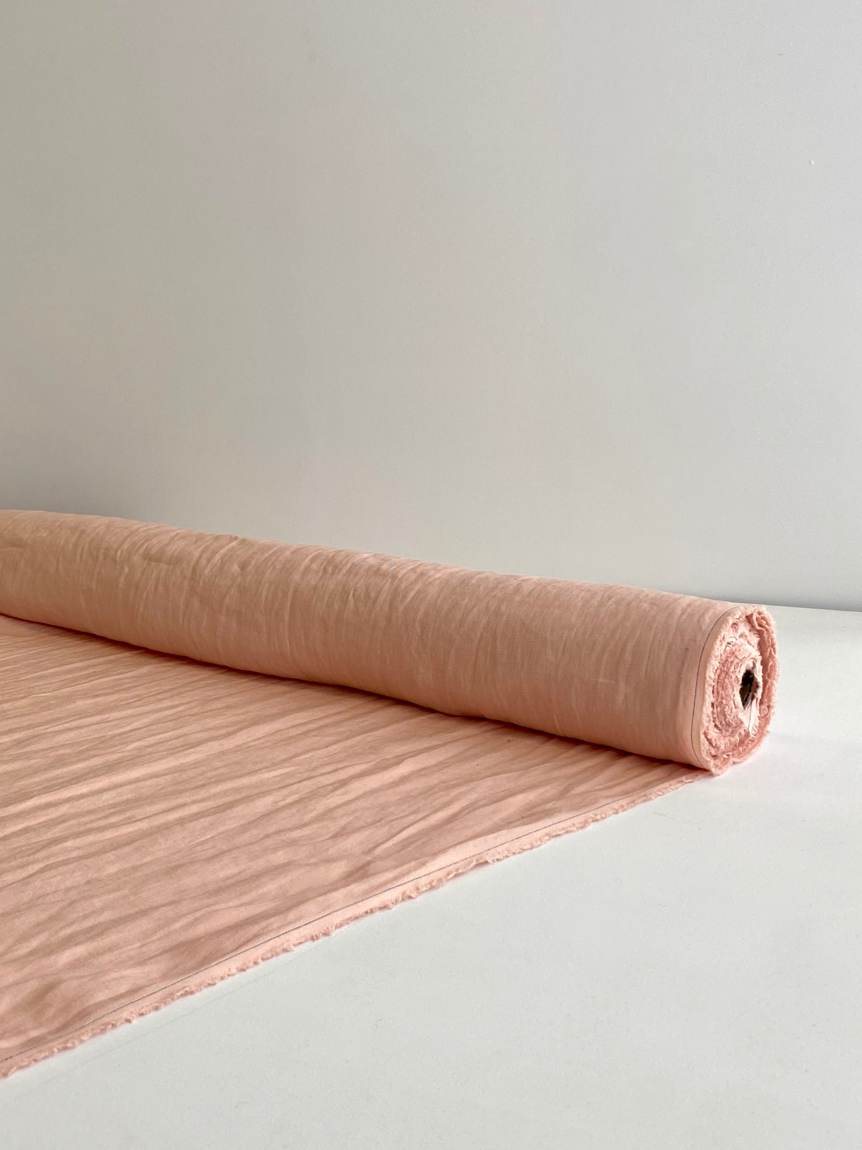 Pale Peach Prewashed 100% Linen fabric