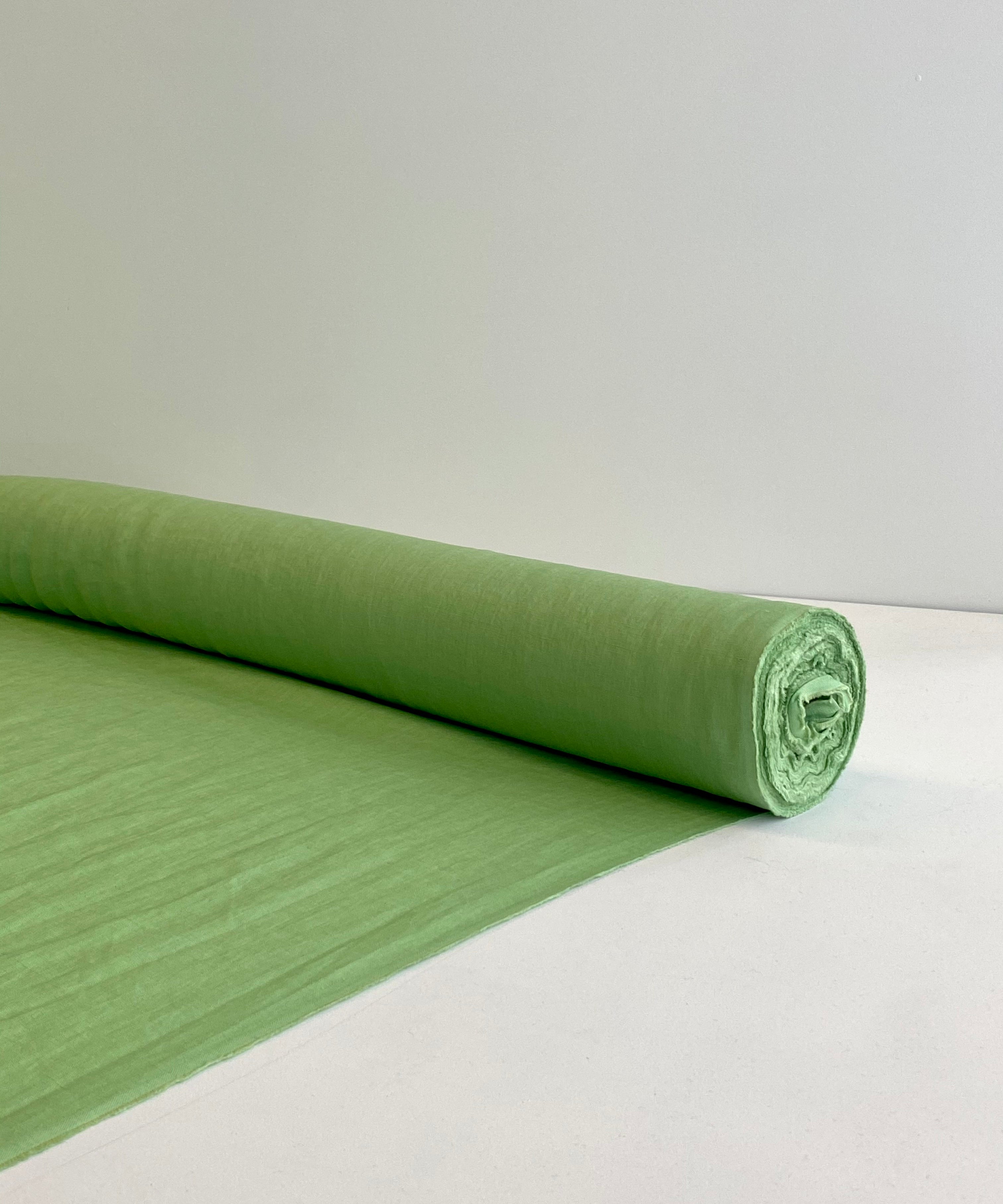 Pear Green 100% Prewashed Linen fabric