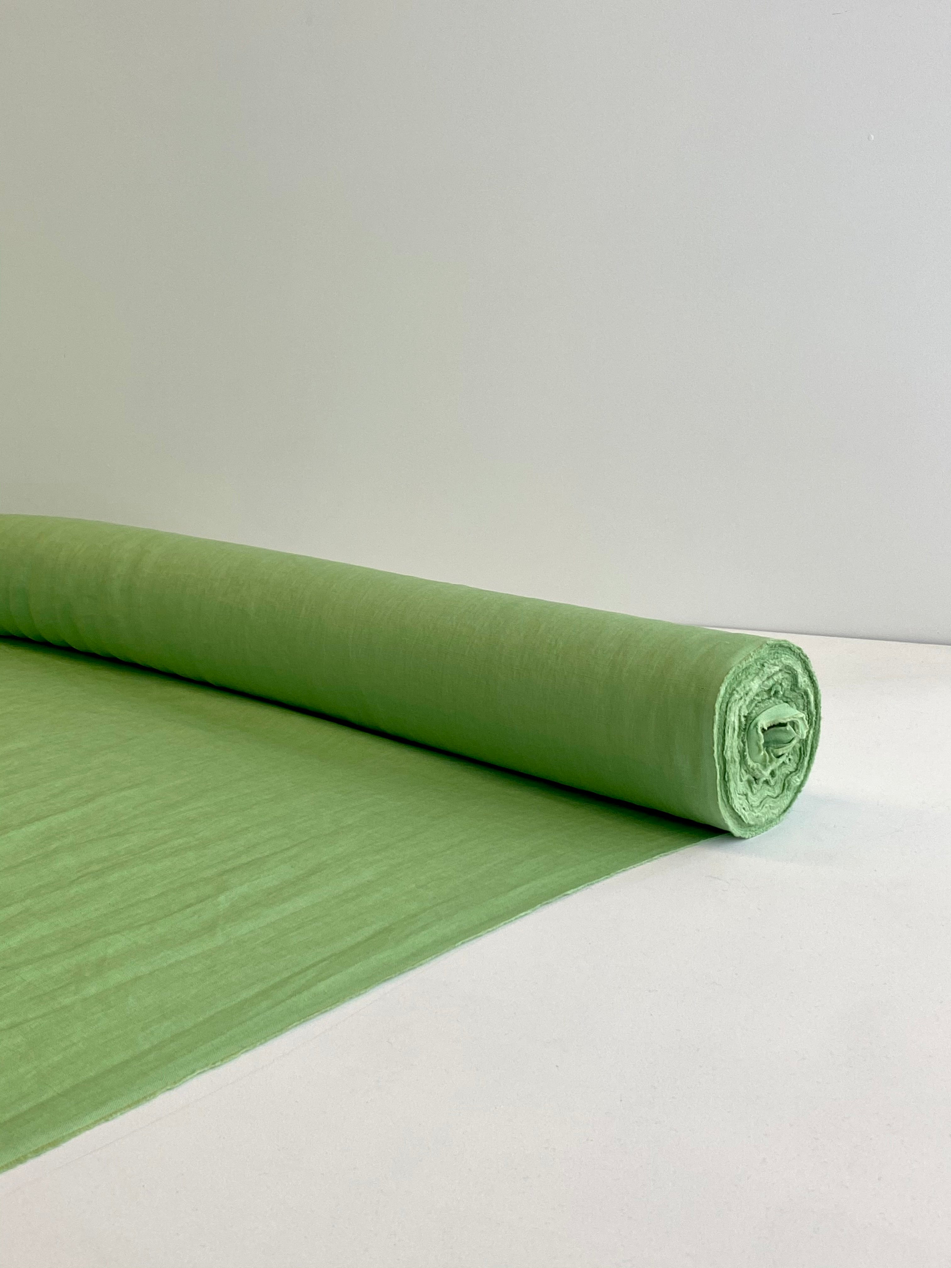 Pear Green 100% Prewashed Linen fabric