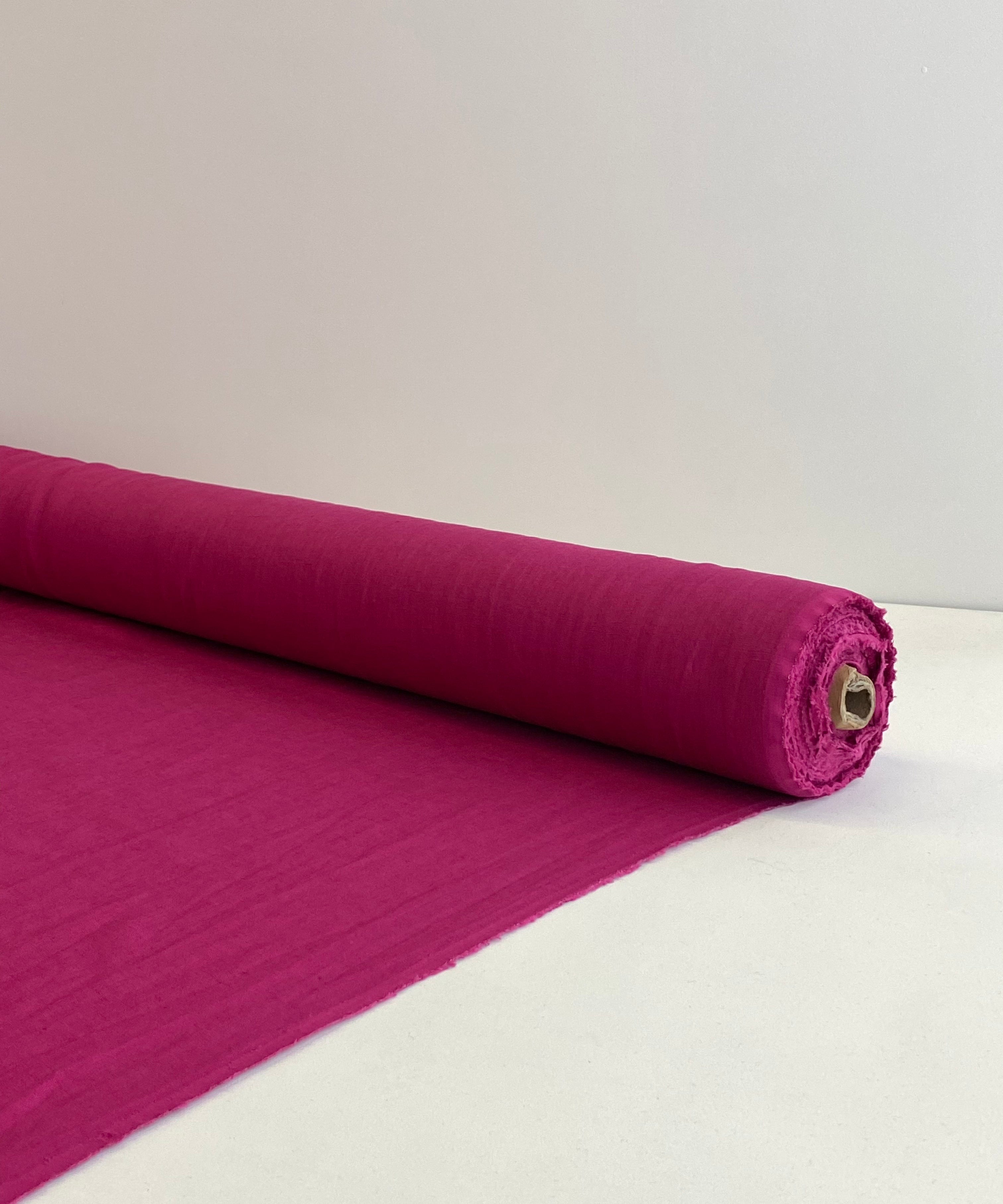 Magenta Prewashed 100% Linen fabric