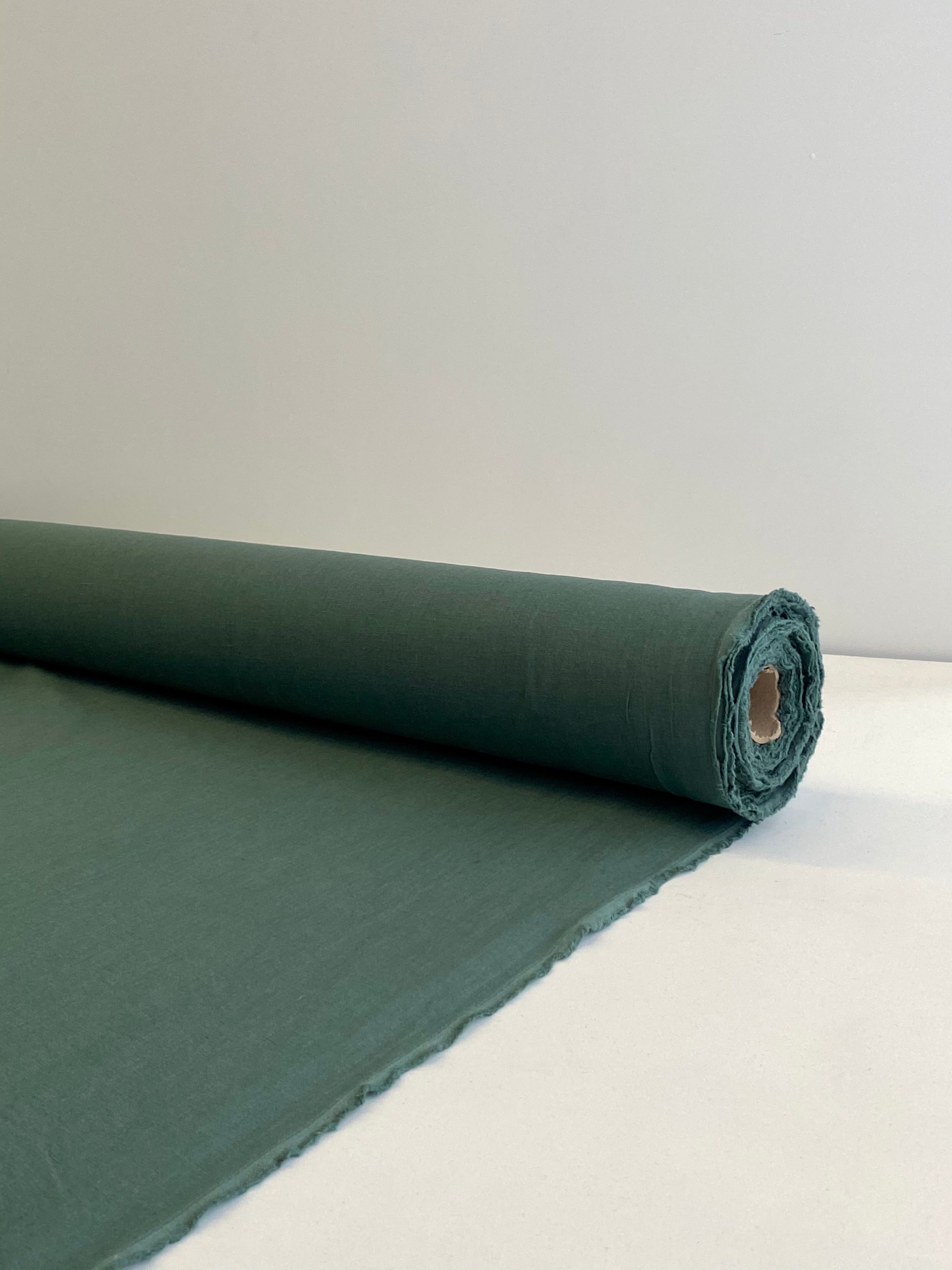 Greenstone Vintage Finish, Piece Washed 100% Linen fabric